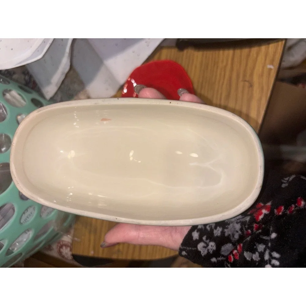 The Pioneer Woman Floral Butterfly Ceramic Butter Dish Red Scalloped Base